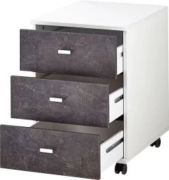 Ladeblok Aldo 3 Lades - Wit/basalt -Songmics Winkel 4151 261 pe open a cut e1df