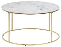 Salontafel Dejan ø80cm - Goud/wit Marmer -Songmics Winkel 41721DB1 C619 472D 93BE A109AD391CFB 191f