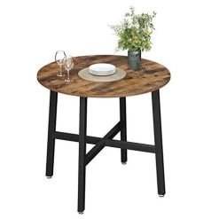 Ronde Eettafel, Industriële Keukentafel Voor Woonkamer/Kantoor, Rustiek Bruin En Zwart, 80 X 75 Cm -Songmics Winkel 41HIugJ0CAL. SL500 8df5