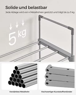 Songmics Metalen Schoenenrek Met 10 Niveaus, Aanpasbaar Ontwerp, Ruimtebesparend, Grijs -Songmics Winkel 41U70HfGuaL. SL500 8ac2