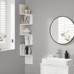 Witte Hoekplank 5 Etages | Zigzag Ontwerp | 20x20x127,5cm 11 Witte Hoekplank 5 Etages | Zigzag Ontwerp | 20x20x127,5cm -Songmics Winkel 41UARUX1HkL. SL500 a254