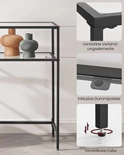 Moderne Consoletafel Met Stalen Frame En Gehard Glazen Planken, Voor Woonkamer/hal -Songmics Winkel 41V0QYnXlyL. SL500 28b3