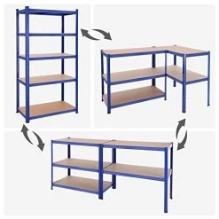 Songmics Stalen Stellingkast Met 5 Etages, Capaciteit 600kg, 50x100x200cm, Blauw -Songmics Winkel 41VitQ36 zL. SL500 2ccd