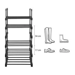 Songmics IJzeren Schoenenrek Met 6 Etages - Ruimtebesparend En Veelzijdig Schap, 45x30x106cm -Songmics Winkel 41abTc6rpCL. SL500 2e67