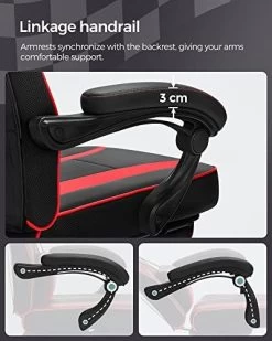 Songmics Ergonomische Bureaustoel: Zwart/Rood | 150 Kg -Songmics Winkel 41iNRTJy57L. SL500 f7d6