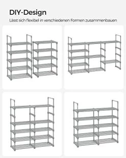 Songmics Metalen Schoenenrek Met 10 Niveaus, Aanpasbaar Ontwerp, Ruimtebesparend, Grijs -Songmics Winkel 41scVs6pgRL. SL500 8ec1