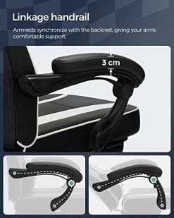 Songmics Ergonomische Bureaustoel - Zwart/wit, 150 Kg Belastbaar -Songmics Winkel 41xkq6 GWUL. SL500 caf6