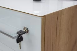 Ladeblok Mouna 3 Lades - Eik/wit -Songmics Winkel 4201 242 det schluessel a e5bd