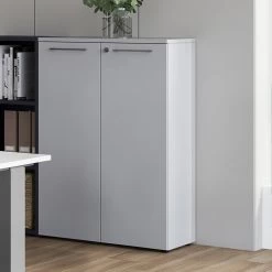 Lage Archiefkast Osmond 80cm Met 2 Deuren - Lichtgrijs