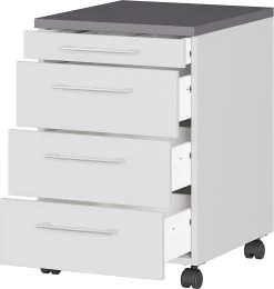 Ladeblok Presley 4 Lades - Lichtgrijs/grafiet -Songmics Winkel 4251 588 pe open a cut 1553