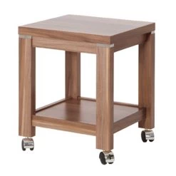 Bijzettafel Op Wielen Anka 35x35cm - Bruin