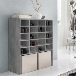 Schoenenkast / Rek Levi Met 20 Vakken - Beton