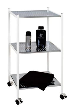 Rek Op Wielen Ayven, 3 Legplanken - Wit/grijs 8 Rek Op Wielen Ayven, 3 Legplanken - Wit/grijs -Songmics Winkel 45347 366a