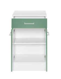 Badkamerkast Ricca 50cm 2 Deuren & 1 Lade - Wit/groen -Songmics Winkel 461.2032 2 a441