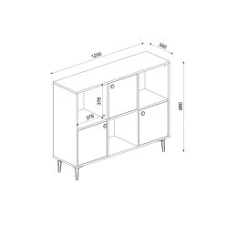 Olivia Dressoir | 100% Melamine |18mm | 120x96x35 | Saffier Eik -Songmics Winkel 475OLV1701 20 208 196e