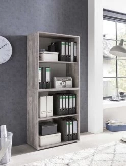 Rek Maxi-office Breed - Beton/wit -Songmics Winkel 48906 57075 Bild I 3b19