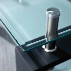 Salontafel Alva Met Glazen Tafelblad - Zwart -Songmics Winkel 50100045 04 753d