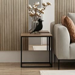 Woody Fashion Salontafel | Metalen Frame | Notenhout -Songmics Winkel 506MNR1211 20 202 981b