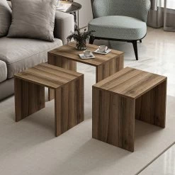 Woody Fashion Nesting Tables (3 Stuks) | 100% Melamine | Walnoot -Songmics Winkel 506MNR1215 20 202 ad57