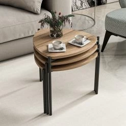 Stijlvolle Woody Fashion Nesting Table - Walnoot | 3-delige Set 19 Stijlvolle Woody Fashion Nesting Table - Walnoot | 3-delige Set -Songmics Winkel 506MNR1225 20 204 7374