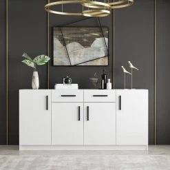 Houten Modeconsole - 100% Gemelamineerd | Wit". -Songmics Winkel 506MNR1304 20 202 f46f