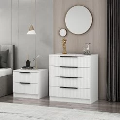 Witte Dressoir | 100% Melamine Gecoat | 72x42x77 Cm -Songmics Winkel 506MNR1521 20 203 9cf1