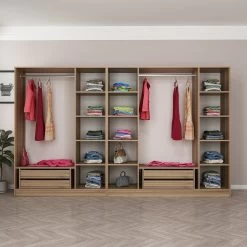 Woody Fashion Melamine Kledingkast | 18mm Dikte | 315x190x52cm | Dore Kleur