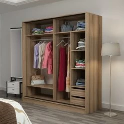 Stijlvolle Woody Fashion Kledingkast | 100% Melamine Gecoat | 18mm Dikte | 180x210 Cm | Dore -Songmics Winkel 506MNR2784 20 206 7c54