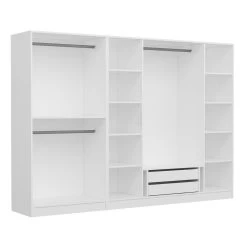 Ruime Witte Kledingkast | Woody Fashion | 100% Melamine Coating -Songmics Winkel 506MNR2826 20 207 e3cd