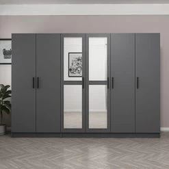 Antraciet Melamine Kledingkast Met Meerdere Planken -Songmics Winkel 506MNR2834 20 202 9fdd