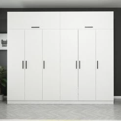 Witte Houten Kledingkast | Melamine Coating | Meerdere Planken".