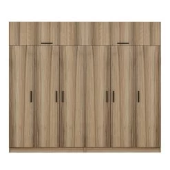 Stijlvolle Woody Fashion Kledingkast | 100% Melamine | 18mm | 270x235x52 Cm | Talrijke Planken | Dore -Songmics Winkel 506MNR2897 20 205 ef99