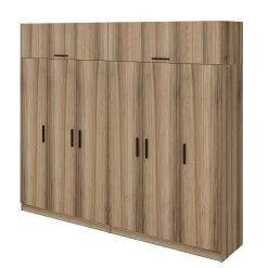 Stijlvolle Woody Fashion Kledingkast | 100% Melamine | 18mm | 270x235x52 Cm | Talrijke Planken | Dore -Songmics Winkel 506MNR2897 20 206 ca10