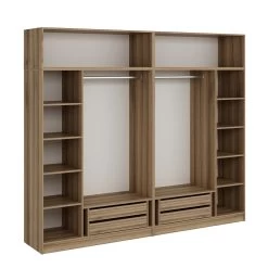 Stijlvolle Woody Fashion Kledingkast | 100% Melamine | 18mm | 270x235x52 Cm | Talrijke Planken | Dore -Songmics Winkel 506MNR2897 20 207 b452