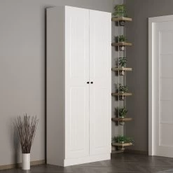 Stijlvolle Woody Fashion Zaalstandaard | 100% Melamine | 90x210x35cm | Wit