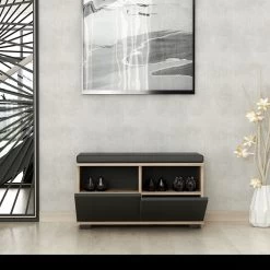 Woody Fashion Schoenenkast | 100% Melamine Noten Zwart -Songmics Winkel 506MNR3330 20 206 c51d