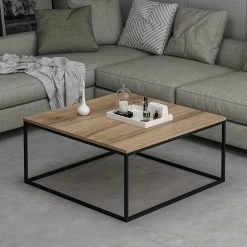 Stijlvolle Woody Fashion Salontafel, 100% Melamine Gecoat, 18mm Dik, 90x42x90cm, Dore -Songmics Winkel 506MNR3424 20 202 f799