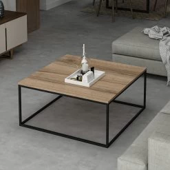 Stijlvolle Woody Fashion Salontafel, 100% Melamine Gecoat, 18mm Dik, 90x42x90cm, Dore -Songmics Winkel 506MNR3424 20 203 45a5