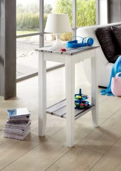 Bijzettafel Marik 40x30cm - Hoogglans Wit/grijs 7 Bijzettafel Marik 40x30cm - Hoogglans Wit/grijs -Songmics Winkel 51147 Milieu b33e