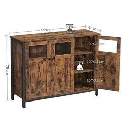 Dressoir In Industriële Stijl Met Glazen Deuren, Rustiek Bruin En Zwart | Verstelbare Planken | Stabiel Stalen Frame -Songmics Winkel 519BiiEiwtL. SL500 1ea9