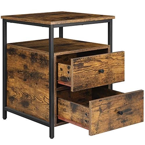 Industrieel Nachtkastje | 45 X 45 X 60 Cm | 2 Laden | Rustiek Bruin 8 Industrieel Nachtkastje | 45 X 45 X 60 Cm | 2 Laden | Rustiek Bruin - Afbeelding 6