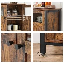 Dressoir In Industriële Stijl Met Glazen Deuren, Rustiek Bruin En Zwart | Verstelbare Planken | Stabiel Stalen Frame -Songmics Winkel 51MTRhjOKQL. SL500 cfda