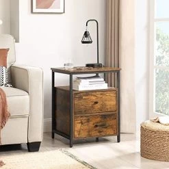 Industrieel Nachtkastje | 45 X 45 X 60 Cm | 2 Laden | Rustiek Bruin 11 Industrieel Nachtkastje | 45 X 45 X 60 Cm | 2 Laden | Rustiek Bruin -Songmics Winkel 51PplbuJMcL. SL500 111e