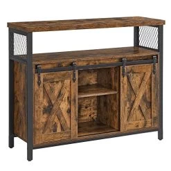 Rustiek Ind. Eetkamer Dressoir Met Schuurdeuren En Schuifpanelen -Songmics Winkel 51lBlxWkNSL. SL500 7449