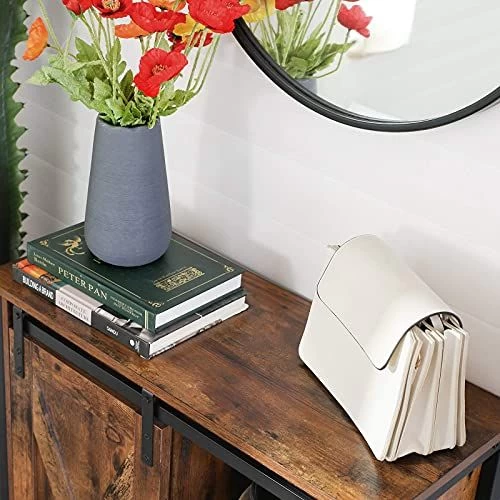 Vintage Industrieel Dressoir Met Schuifdeur, Verstelbare Planken - RustiekBruin/Zwart 7 Vintage Industrieel Dressoir Met Schuifdeur, Verstelbare Planken - RustiekBruin/Zwart - Afbeelding 5