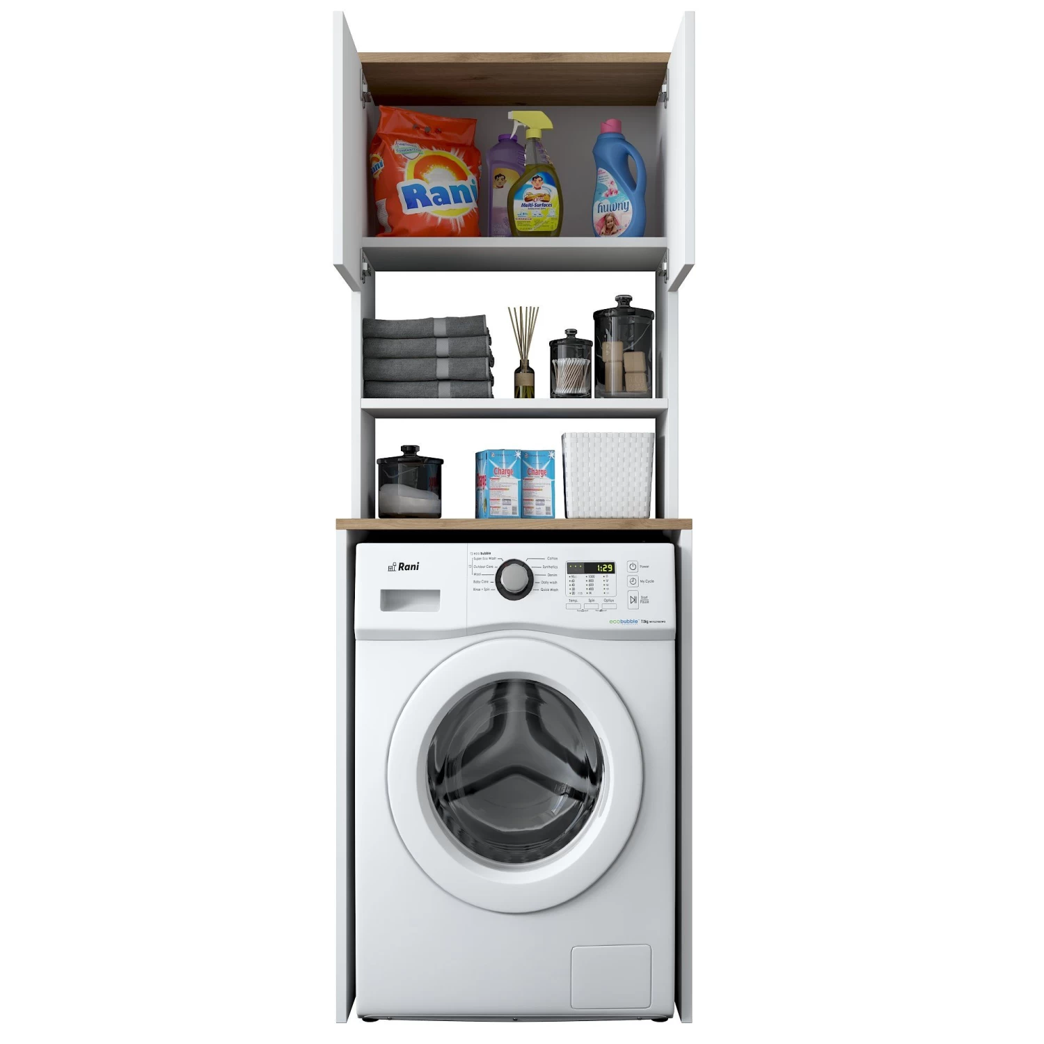 Wren Wasmachinekast | 100% Gemelamineerd Board | 18mm Dik | Wit Walnoot 7 Wren Wasmachinekast | 100% Gemelamineerd Board | 18mm Dik | Wit Walnoot - Afbeelding 5