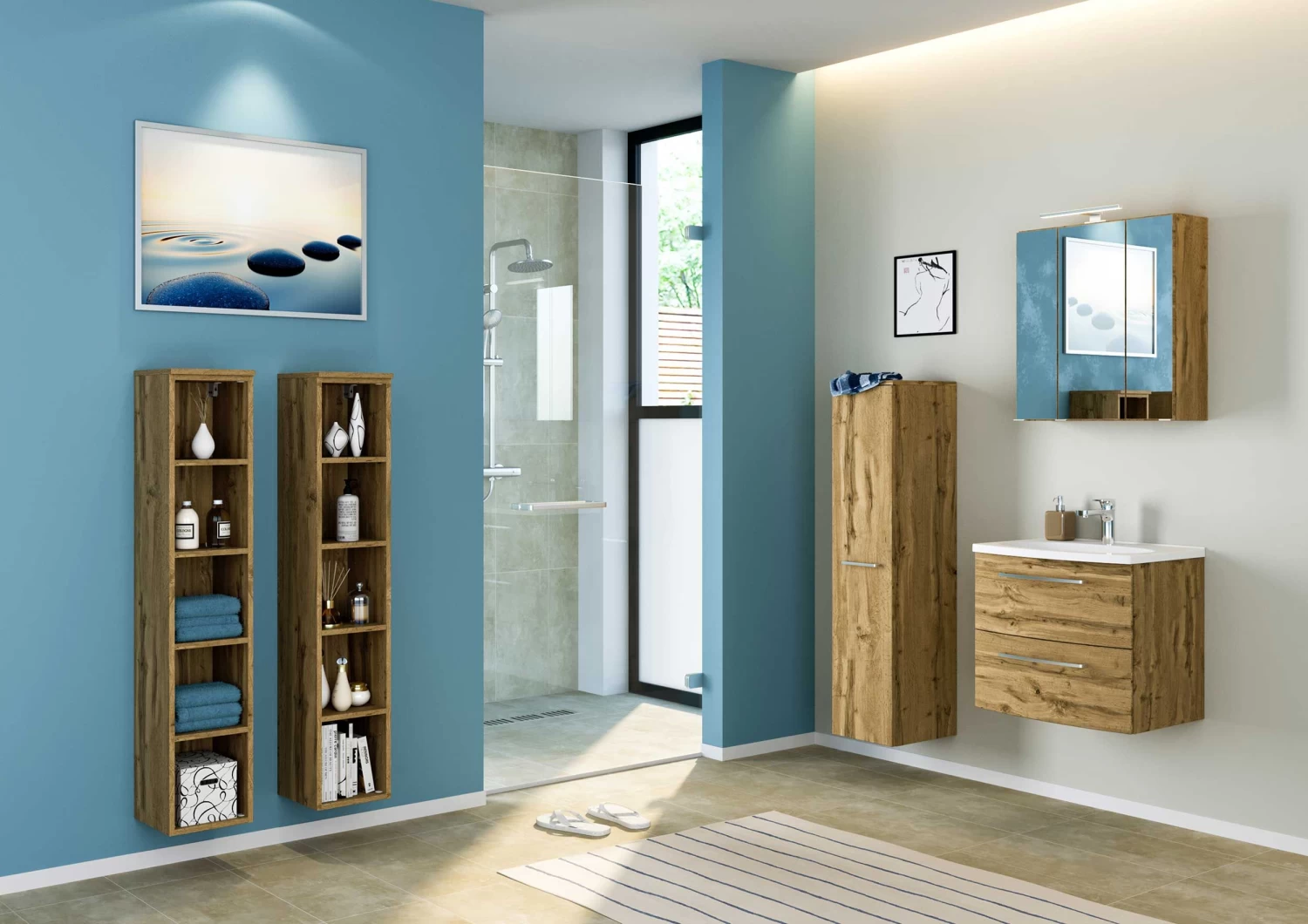 Kolomkast Gene 30cm 1 Deur - Wotan Eik 12 Kolomkast Gene 30cm 1 Deur - Wotan Eik - Afbeelding 10