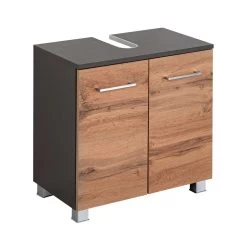 Wastafelonderkast Pares 60cm 2 Lades - Grafiet/wotan Eik -Songmics Winkel 549.2173 1 4948