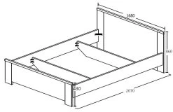 Bed Sela 160x200 - Grijze Eik -Songmics Winkel 54 6379C S5V 06cd
