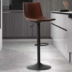 Verstelbare Barstoel Fontana - Bruin
